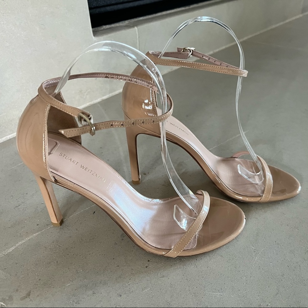 Stuart Weitzman signature design, the NUDISTSONG sandal